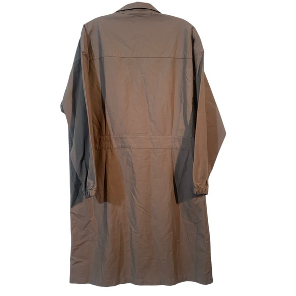 MUJI Washed Oxford Shop Coat Grayish Brown Organic Cotton Mens M NWT - Picture 3 of 10